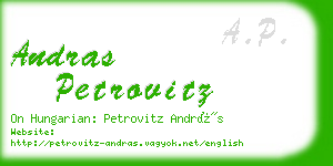 andras petrovitz business card